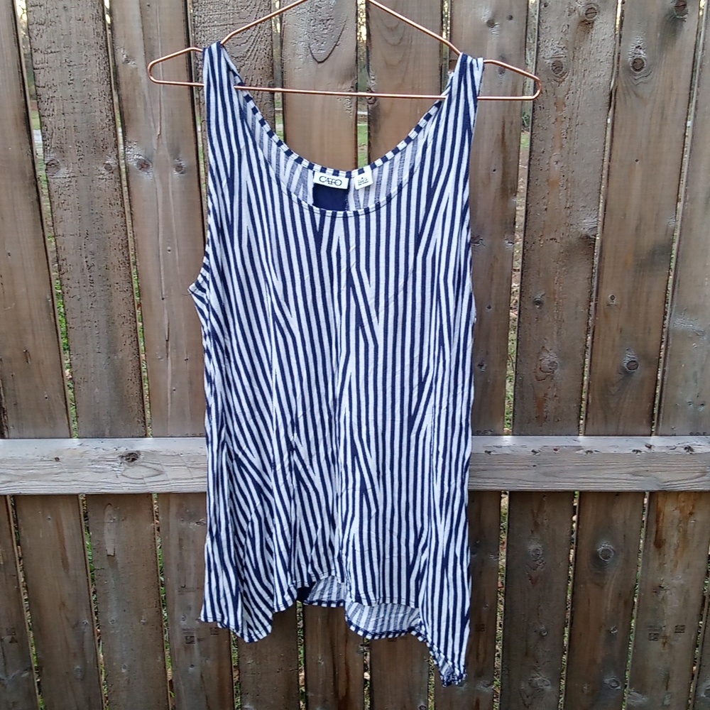 Cato Striped Flowy Tank Top
